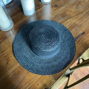 Black wide brim sun hat